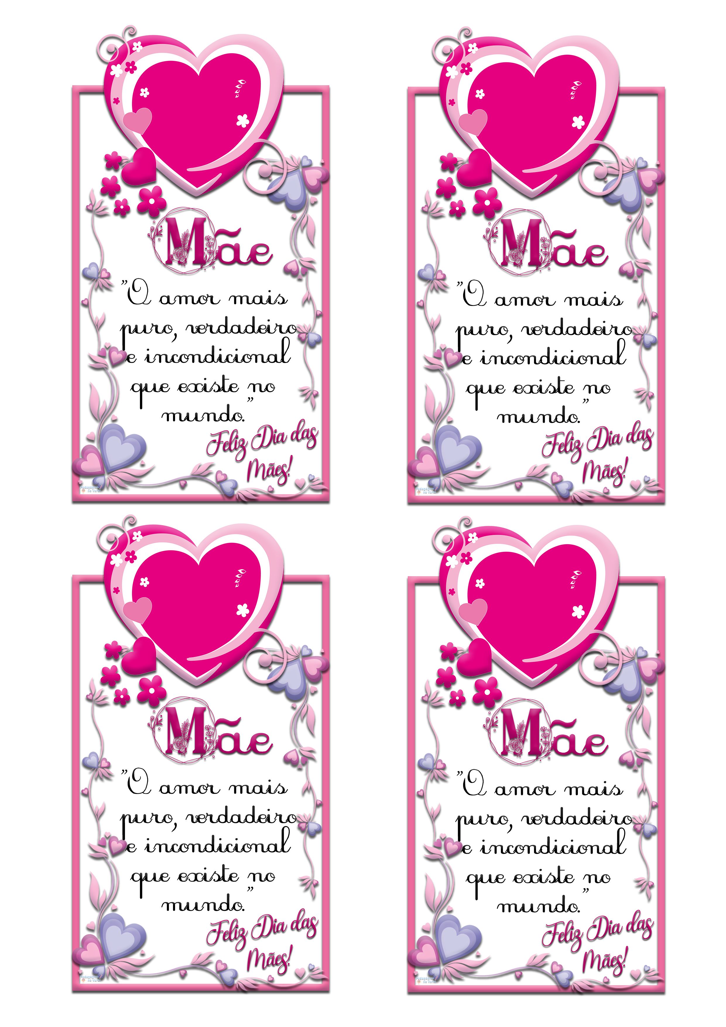 como fazer cartão dia das mães para imprimir