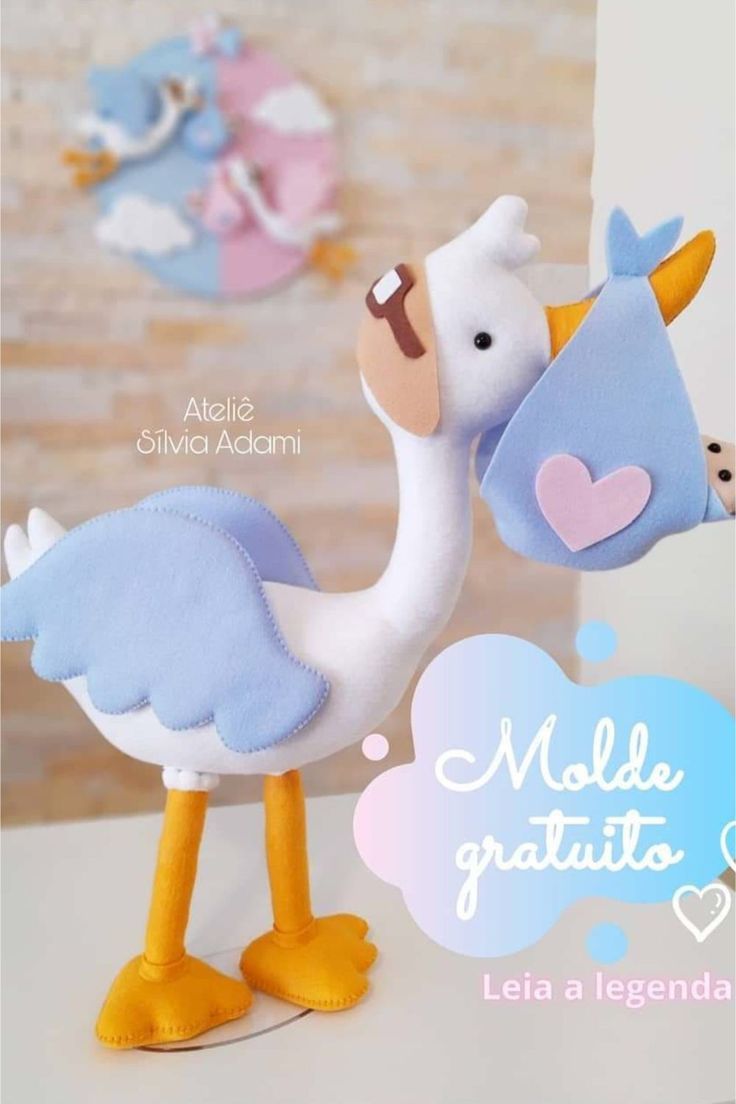 cegonha de crochê personalizada