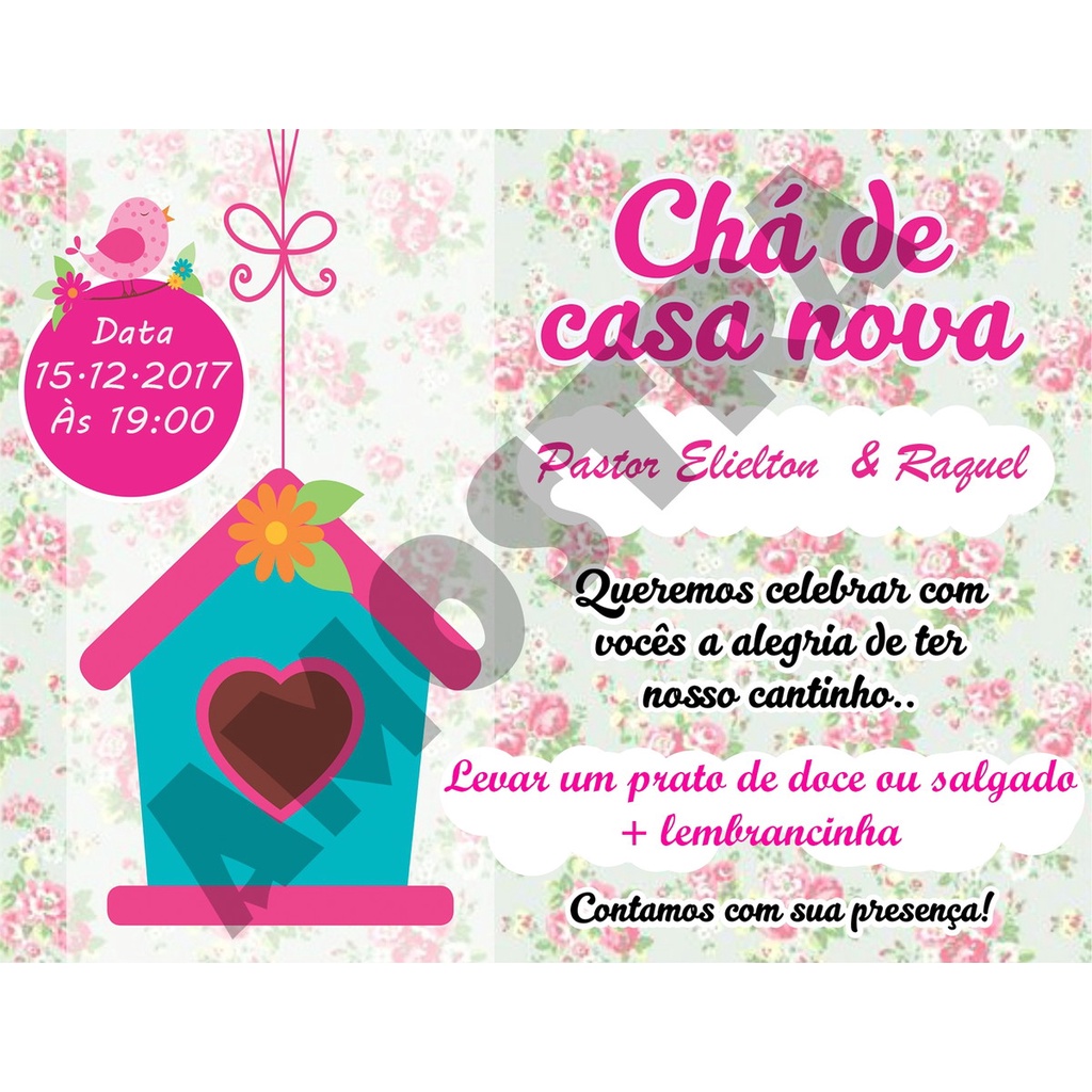 modelo convite chá de casa nova digital