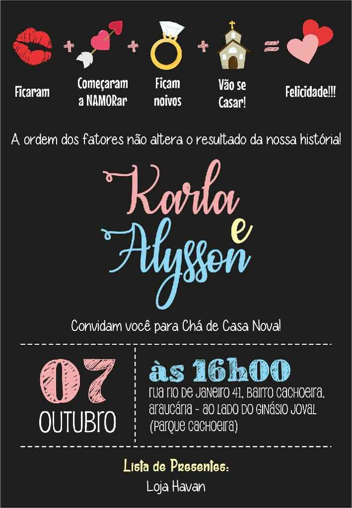 convite chá de casa nova criativo