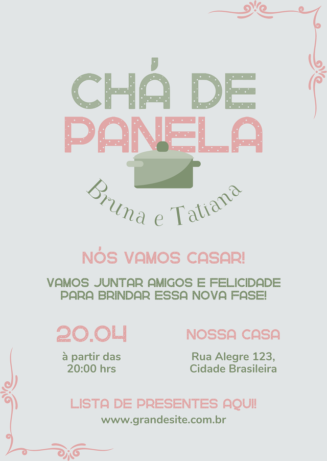 convite de casamento e chá de casa nova