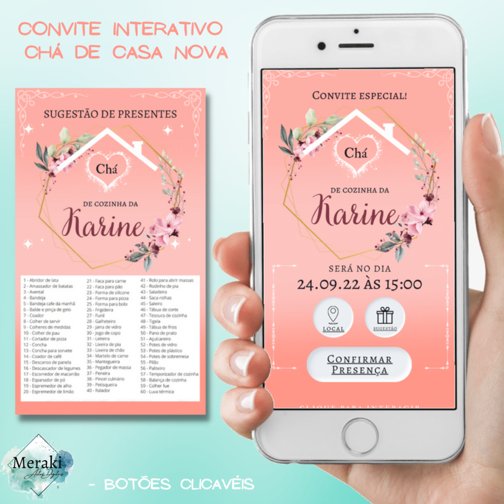 ideias convite chá de casa nova