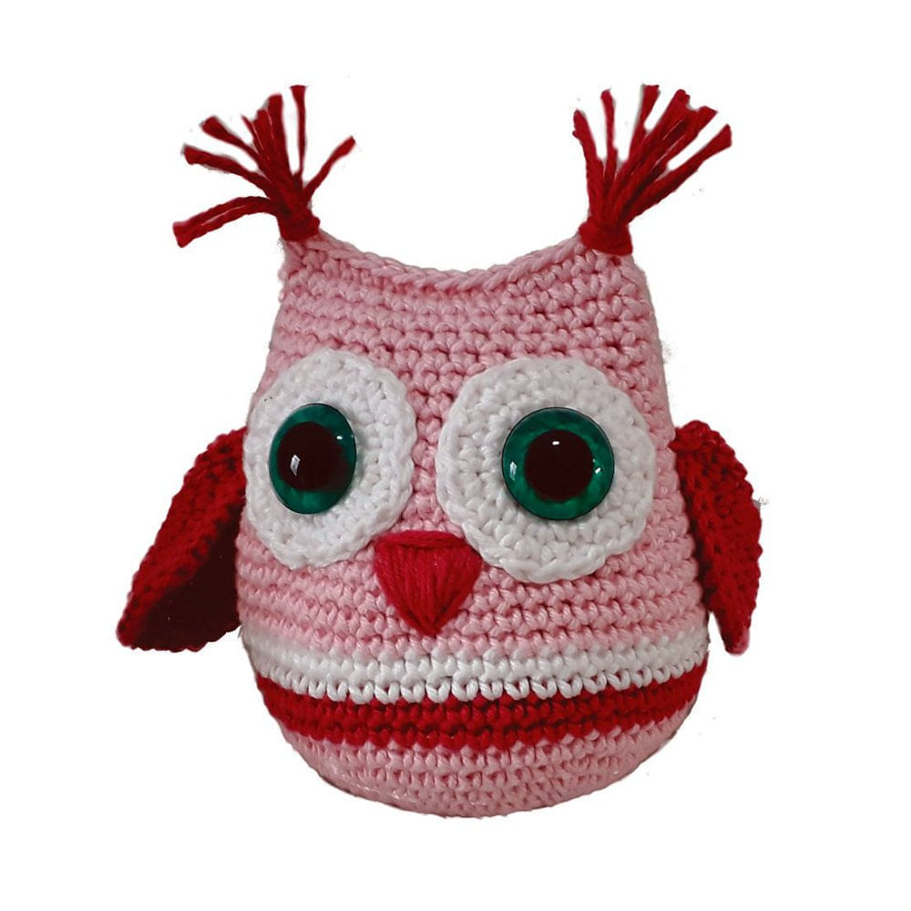 coruja amigurumi chaveiro