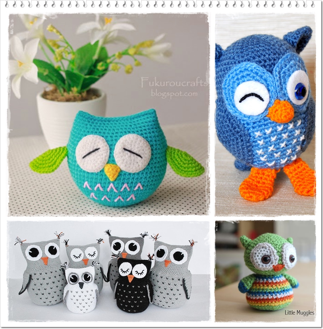 coruja amigurumi pequena