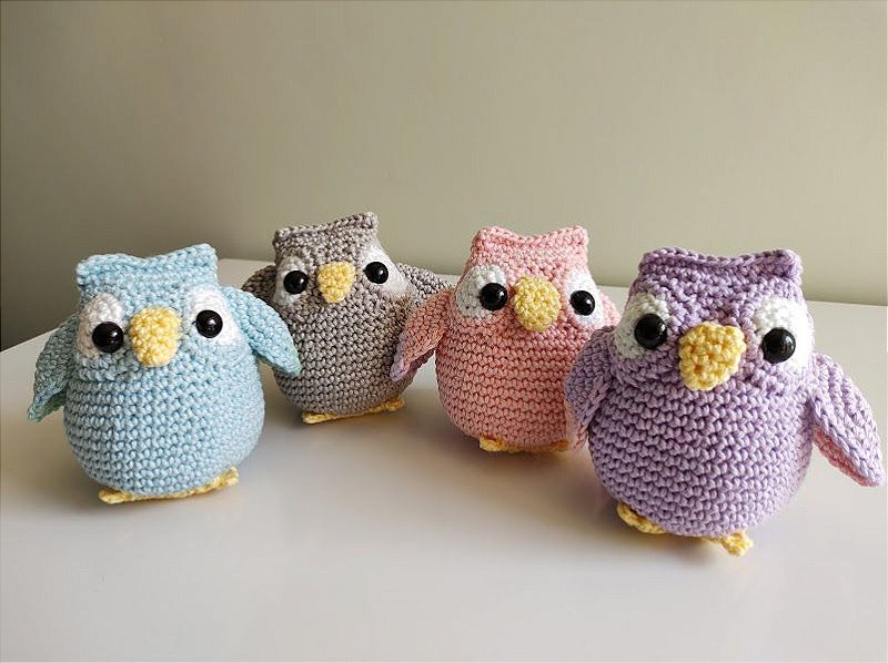 coruja amigurumi sem costura