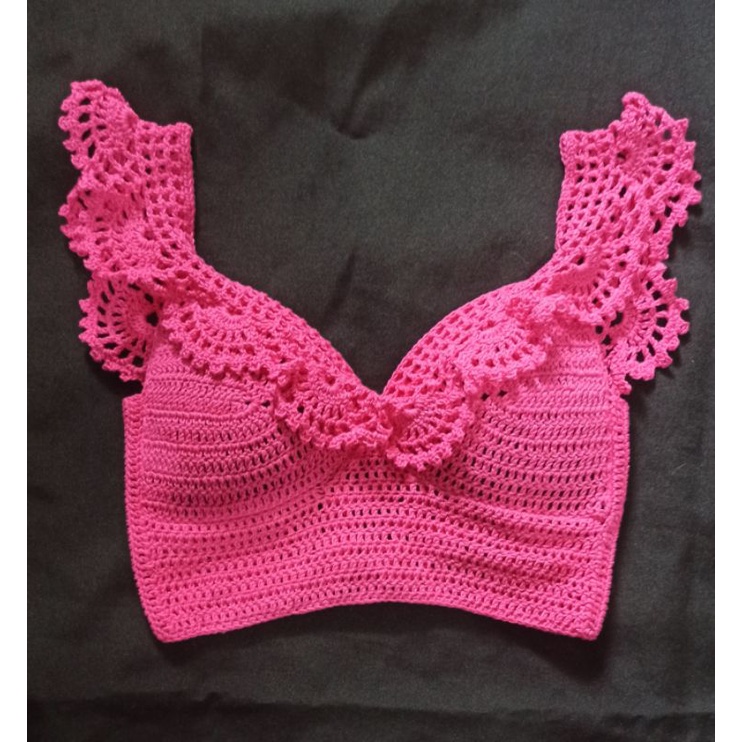cropped ciganinha ombro a ombro crochê