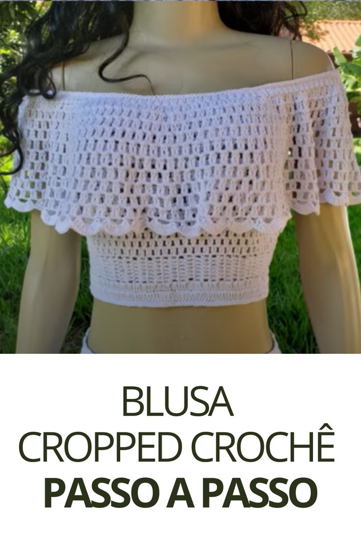 cropped de crochê com amarração