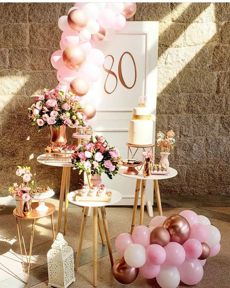decoração 80 anos feminina simples