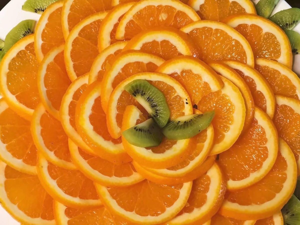 decoração comestível com frutas