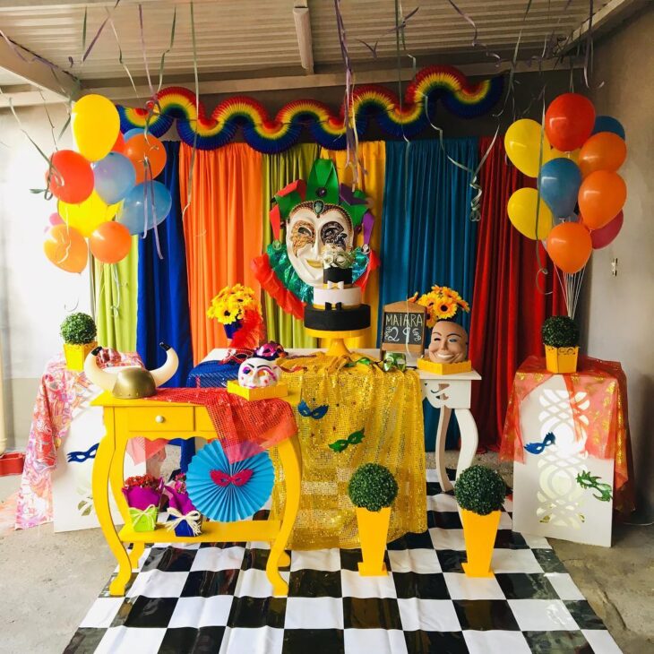 decoração de festa colorida