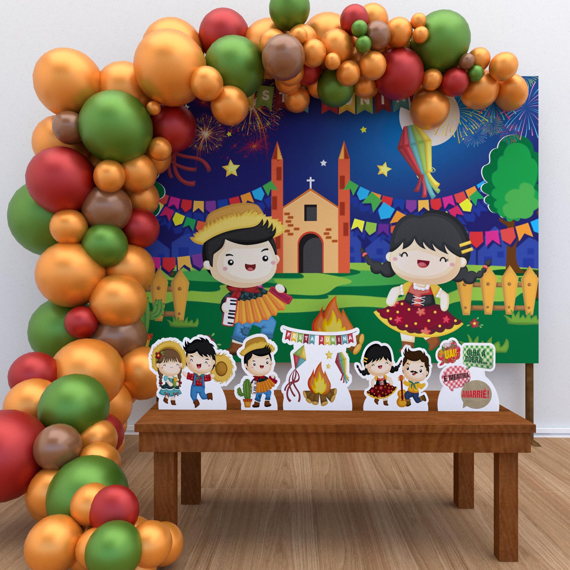 decoração mesa mesversário junino