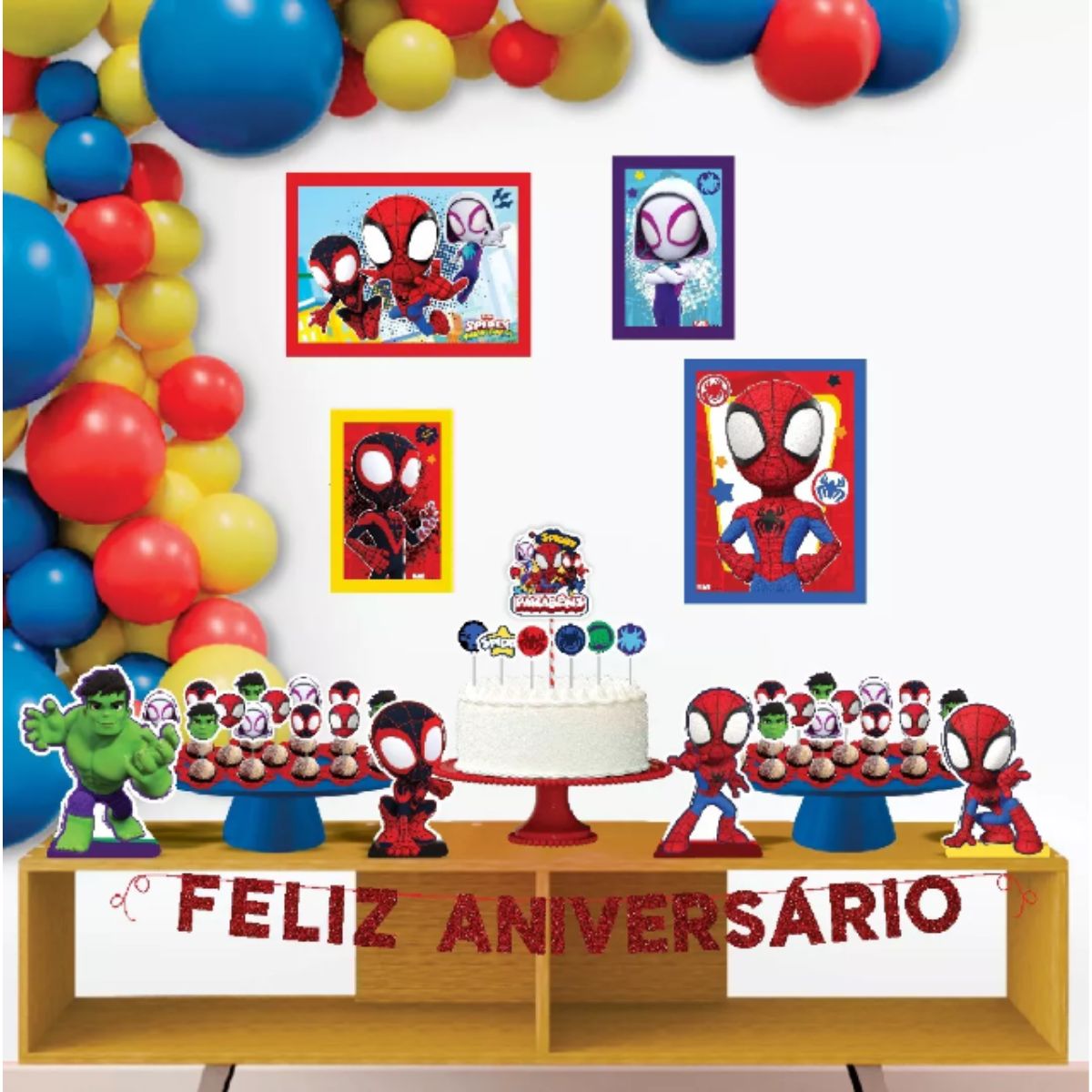 painel homem aranha papel crepom