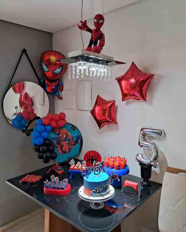 balões homem aranha festa