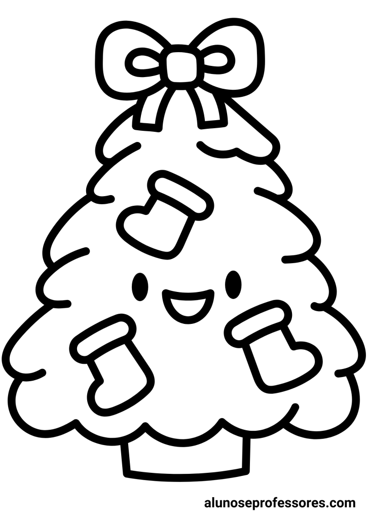 colorir árvore de natal simples