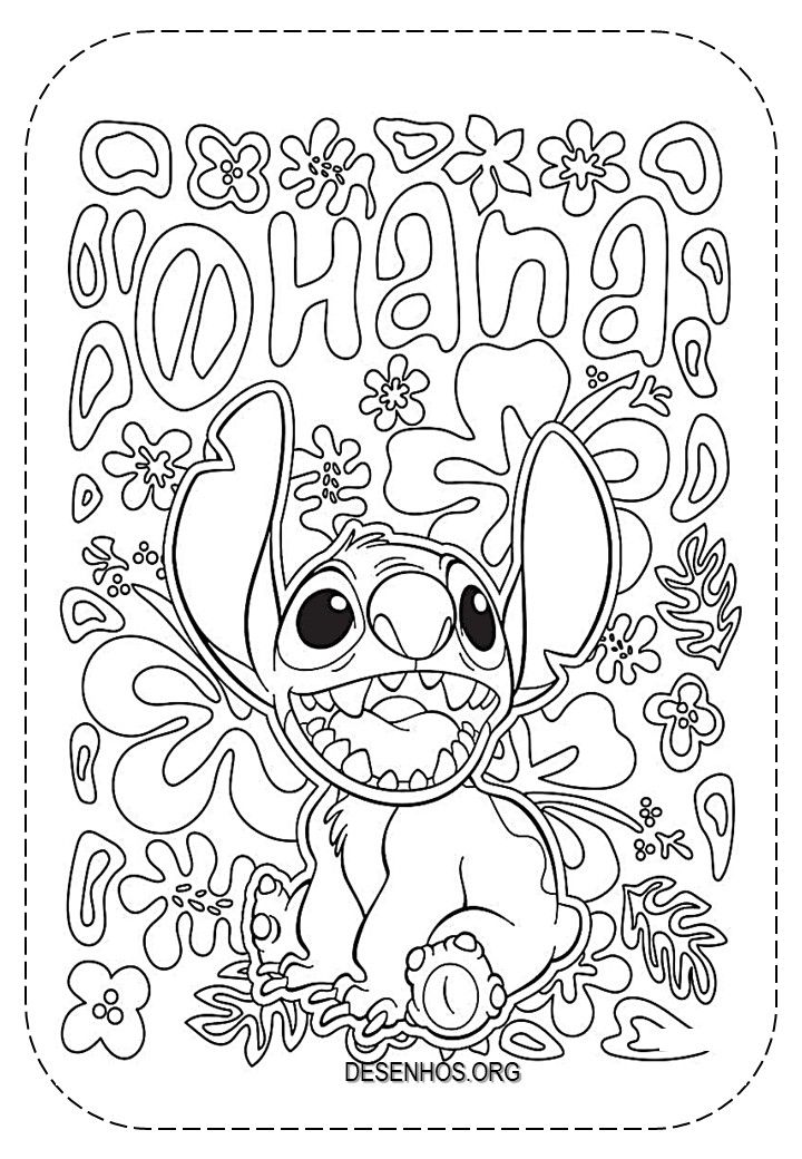 imagens do stitch em preto e branco