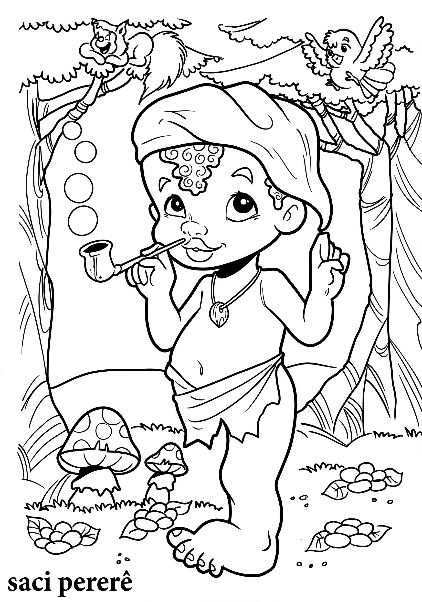 desenho do saci para colorir gratuito