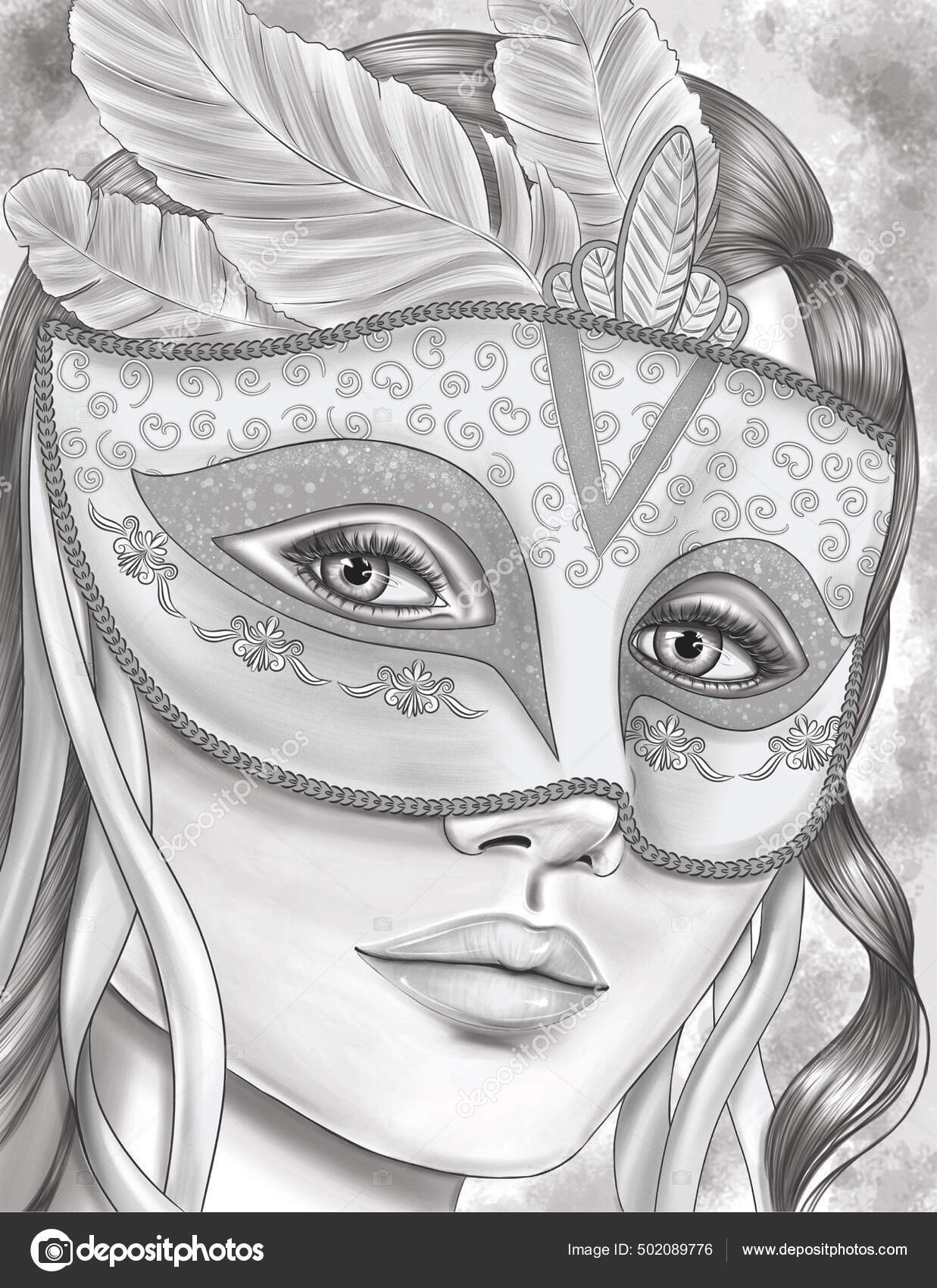 desenho de máscara de carnaval simples