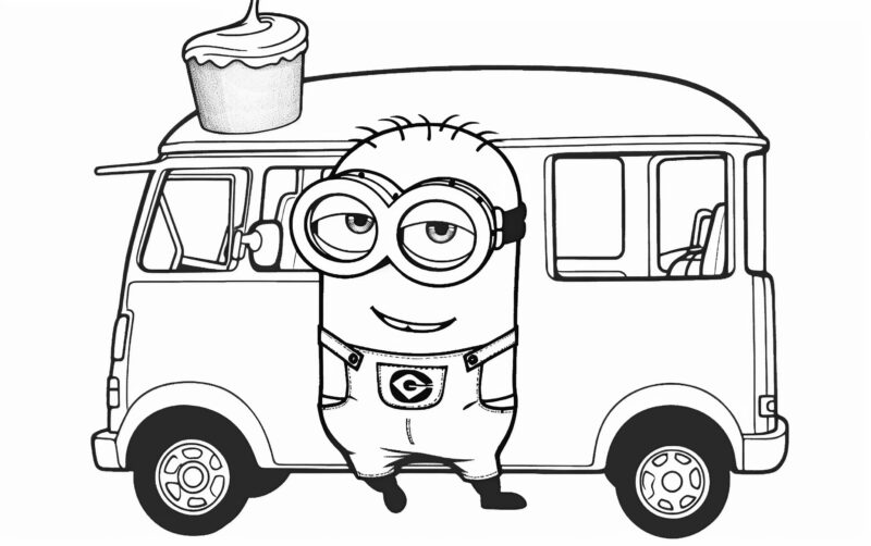 desenho do bob do minions para colorir grande