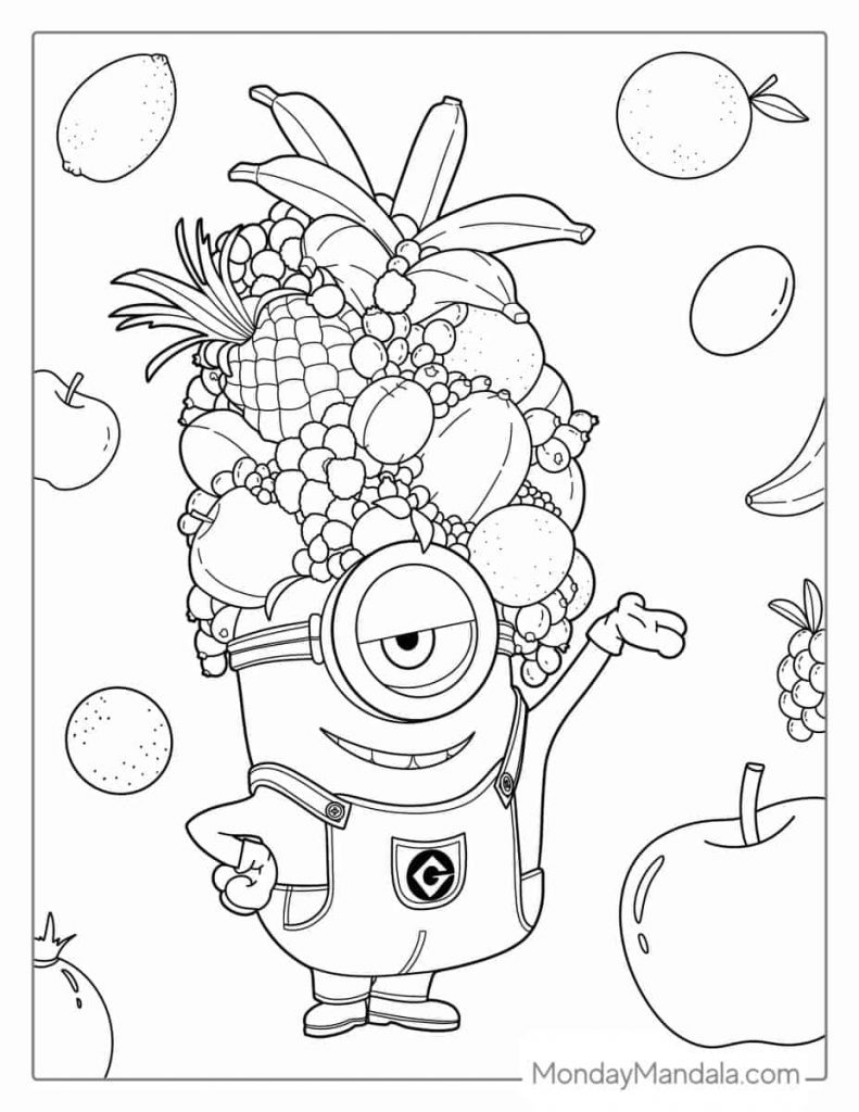 minions em grupo para colorir A4