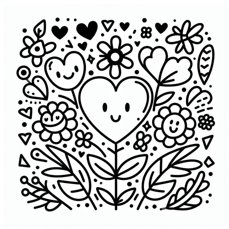 desenhos de coração para pintar