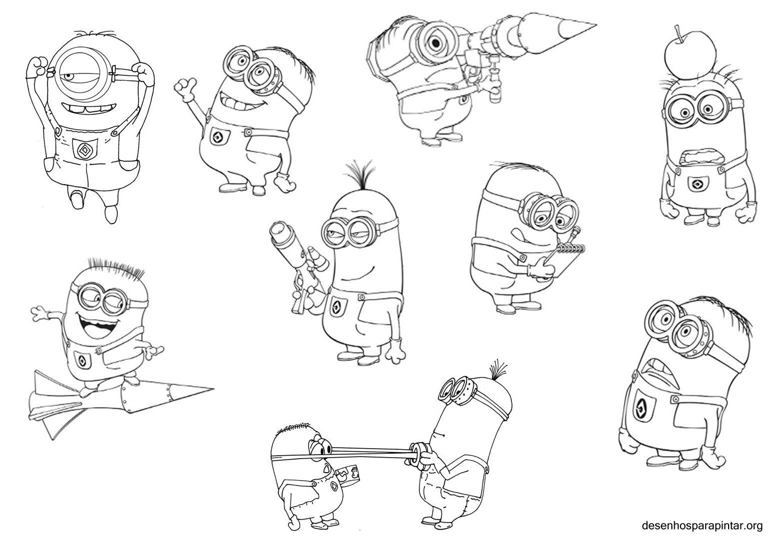 personagens minions para colorir