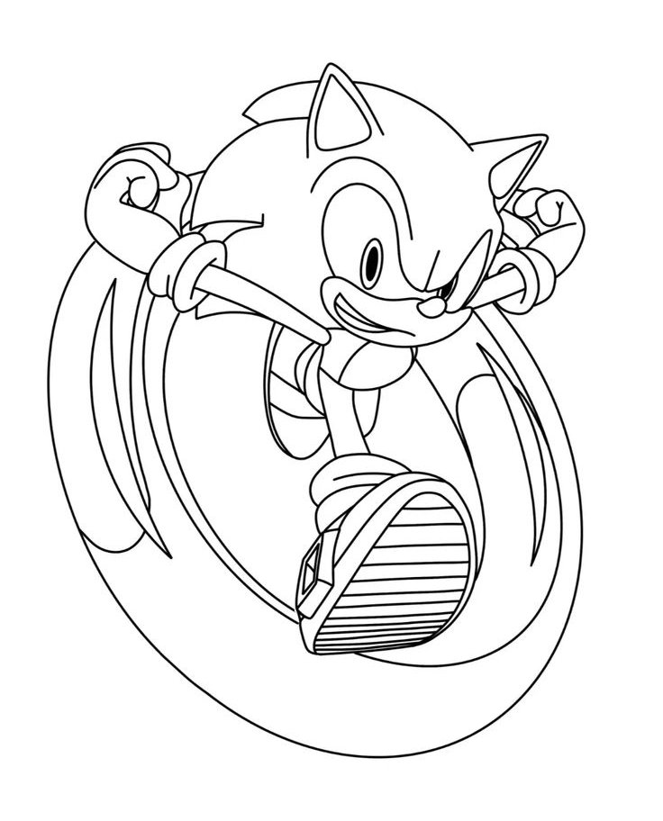 sonic para colorir