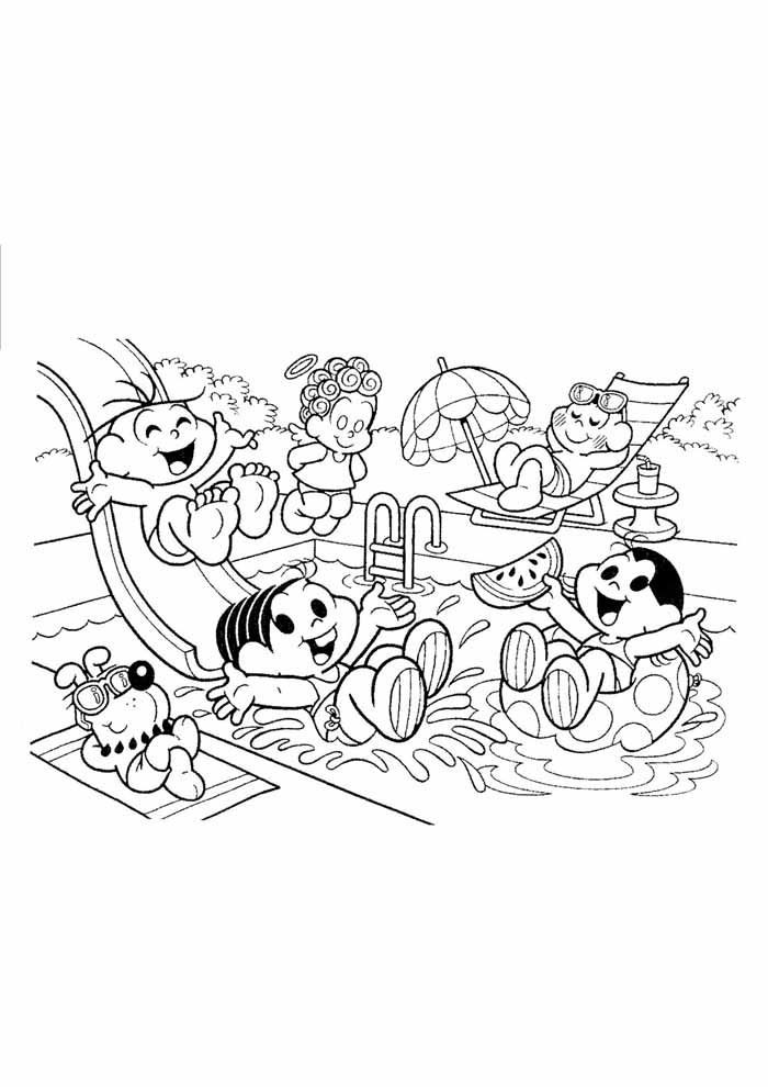 chico bento para colorir