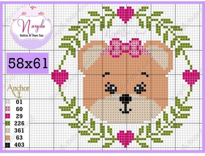 gráficos ponto cruz bebê feminino