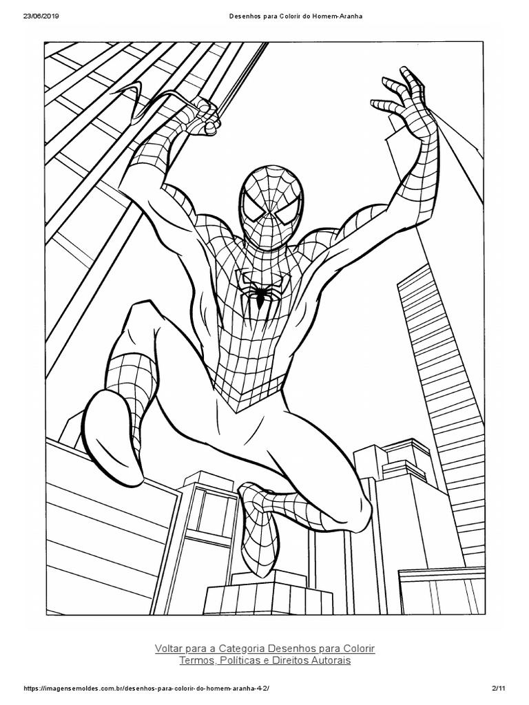 homem aranha desenho fácil para colorir