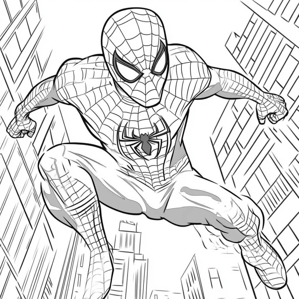 homem aranha desenho fácil para colorir
