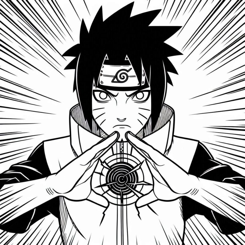 sasuke para colorir