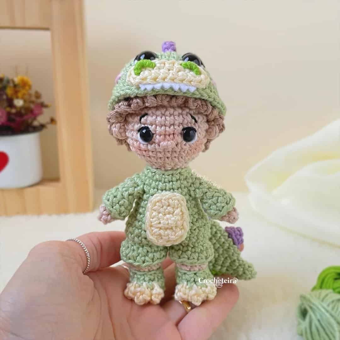 amigurumi dinossauro passo a passo