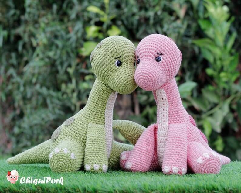 dinossauro de crochê fácil