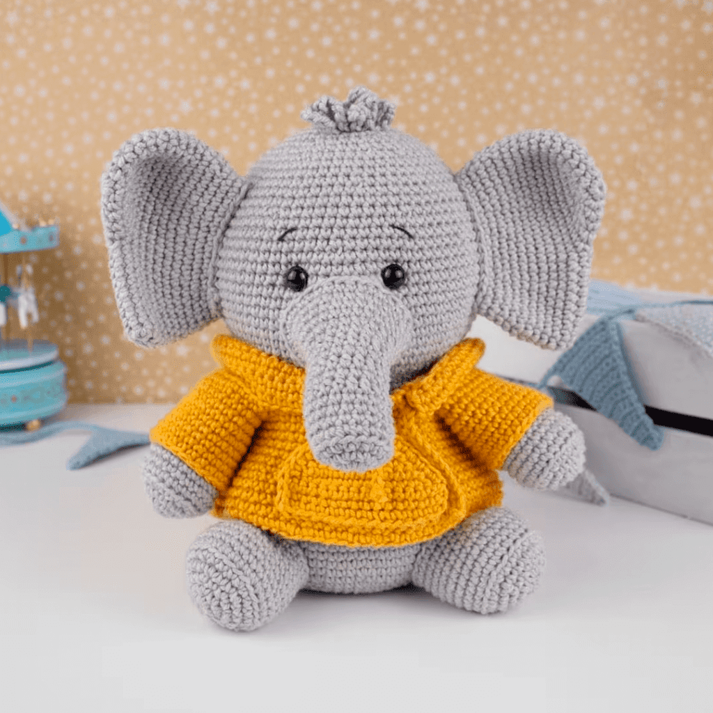 padr茫o de amigurumi elefante