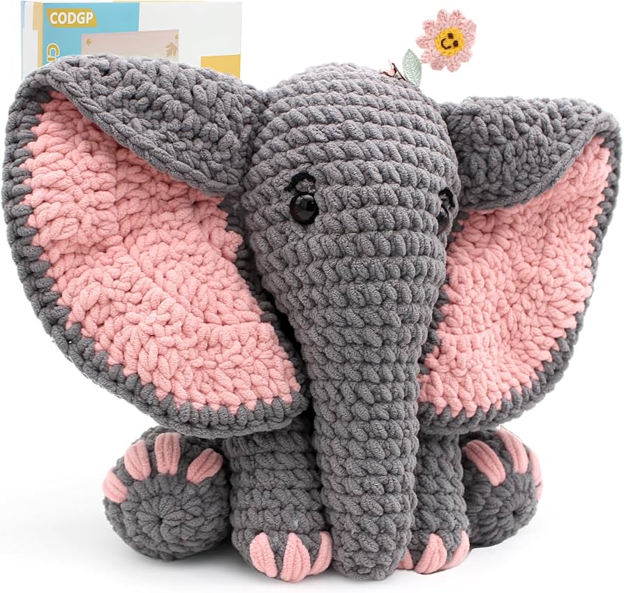 amigurumi elefante rosa
