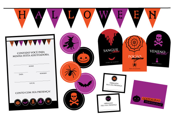 decoração halloween caseira imprimir