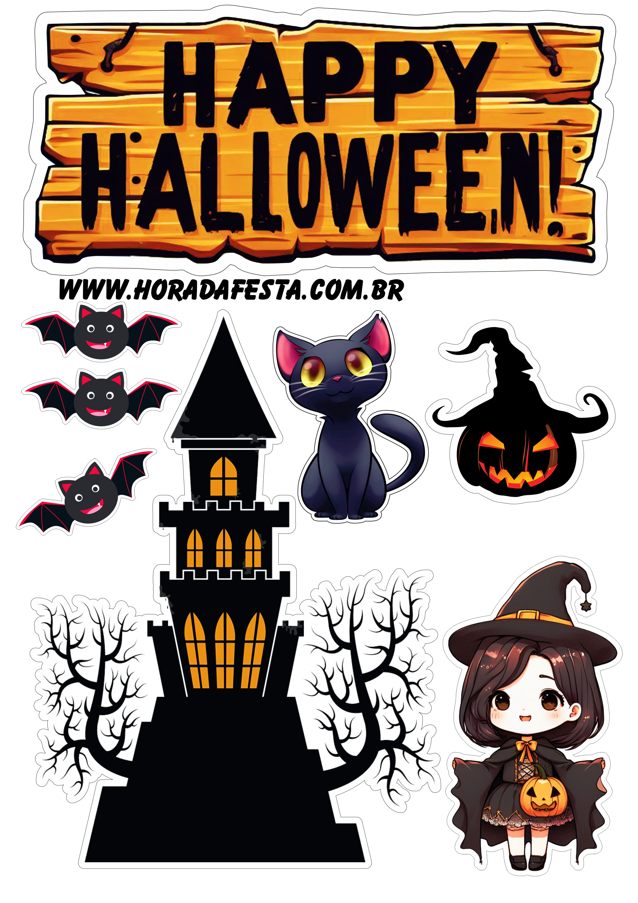 decoração halloween caseira imprimir