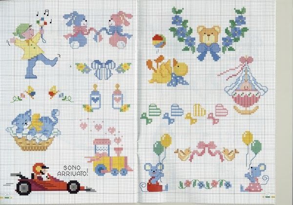 moldes ponto cruz enxoval bebê