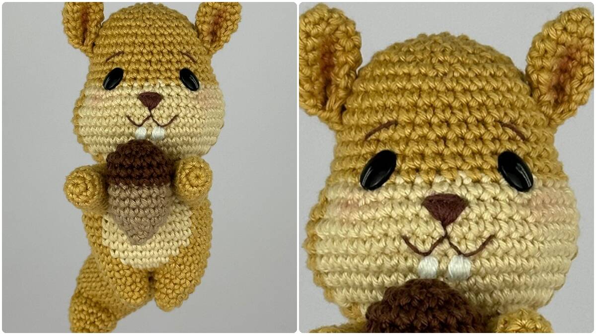 esquilo amigurumi para iniciantes