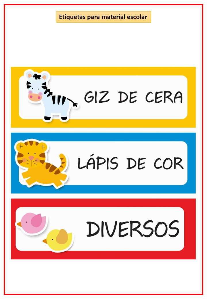 modelos de etiquetas escolares editáveis