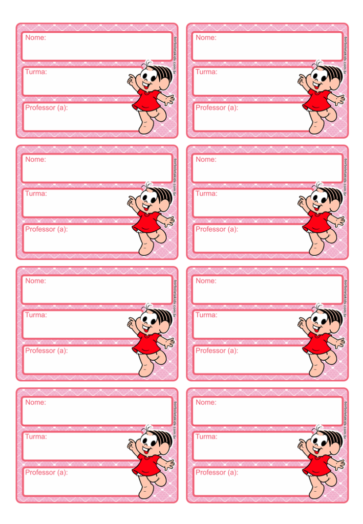 modelos de etiquetas escolares para meninas