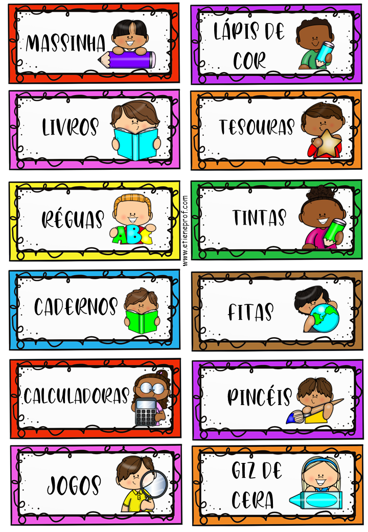 etiqueta escolar infantil para imprimir grátis