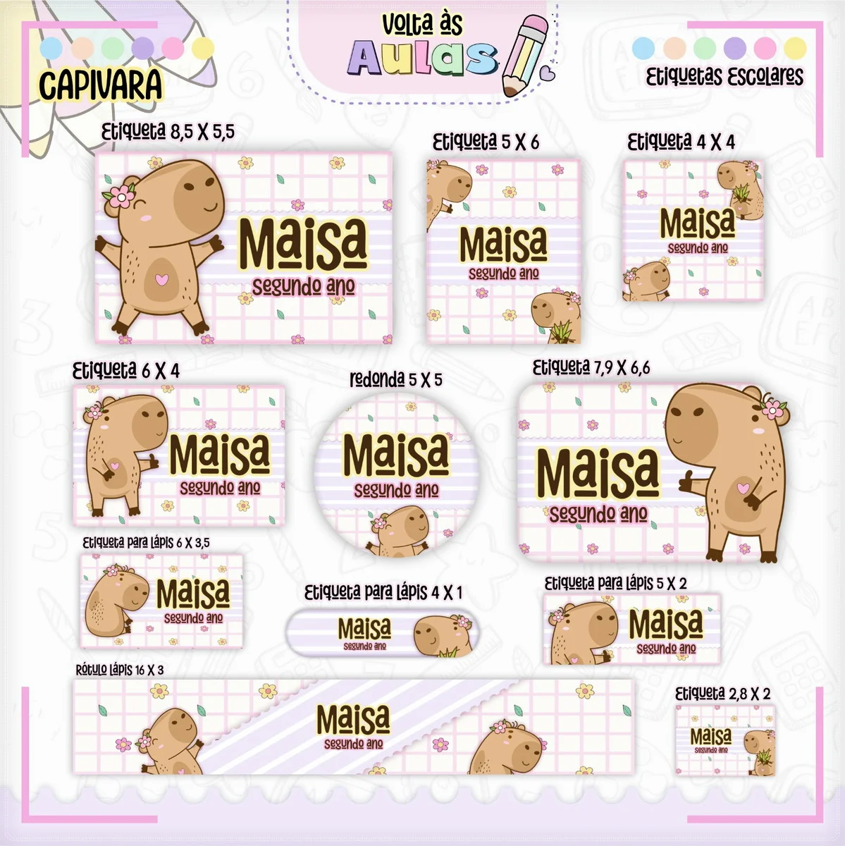 etiquetas personalizadas para material escolar