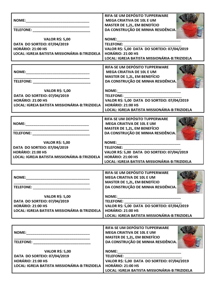 sorteio beneficente exemplo
