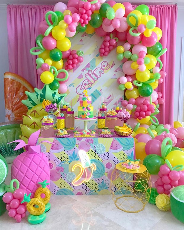 festa infantil frutas coloridas