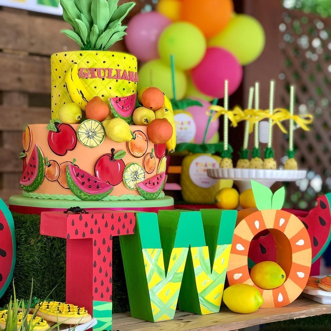 festa infantil frutas coloridas