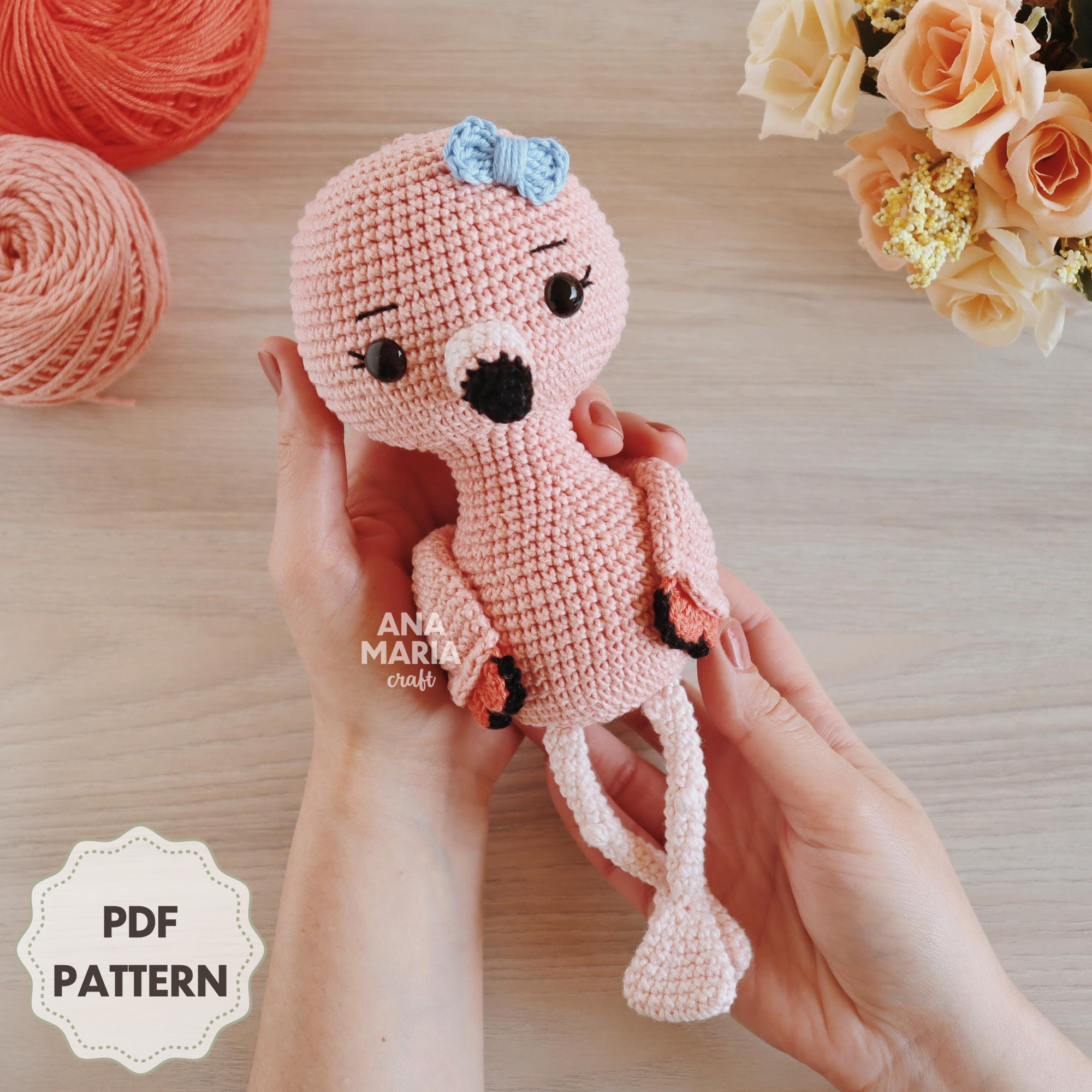 flamingo amigurumi fofo