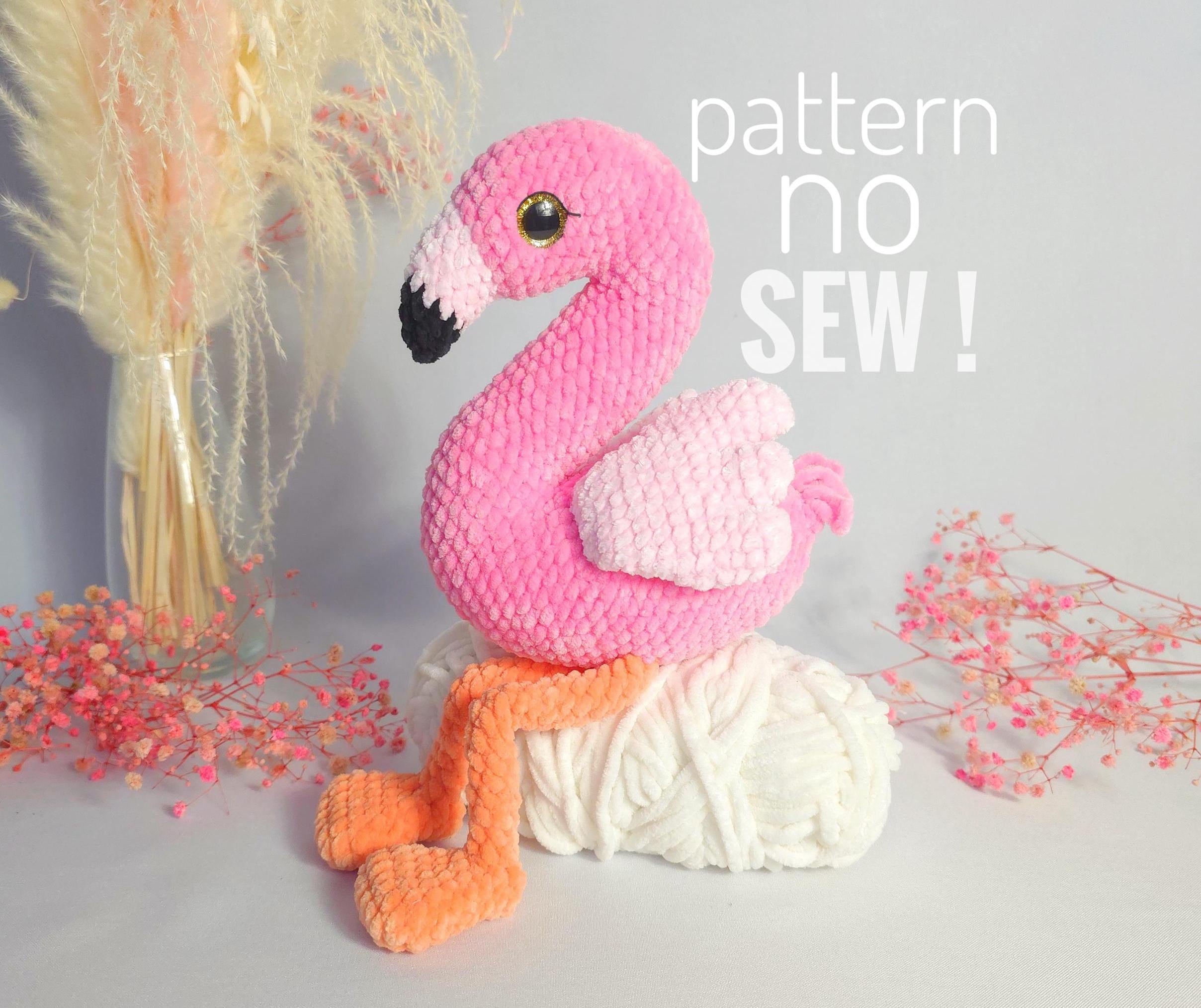 flamingo amigurumi com fio algodão
