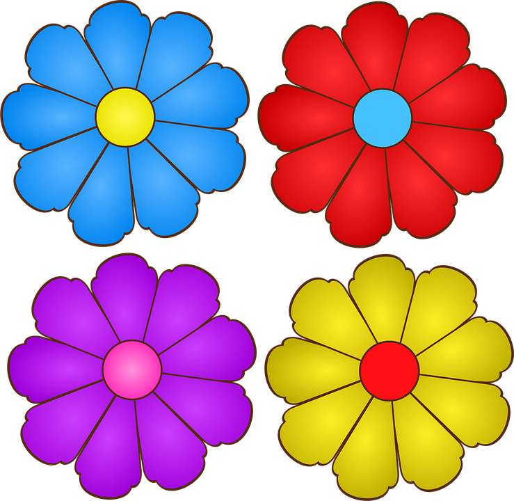 flores prontas para imprimir e recortar