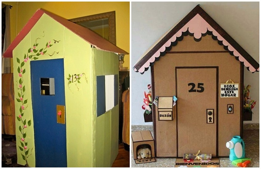 casinha de papelão para pintar